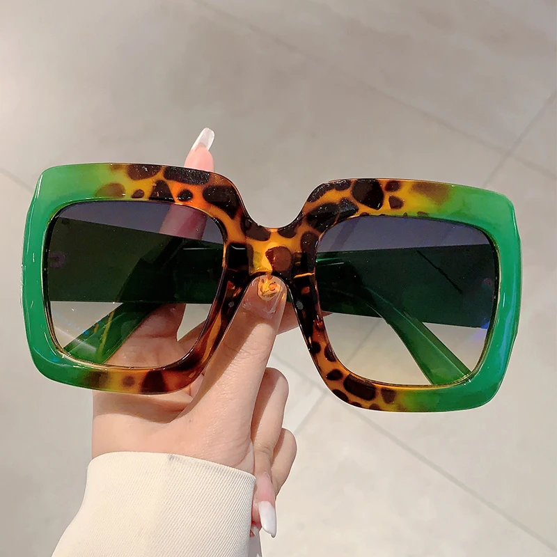 KAMMPT Oversized Square Sunglasses Women 2024 Fashion Vintage Candy Color Sun Glasses Ins Trendy Stylish Design Outdoor Shades