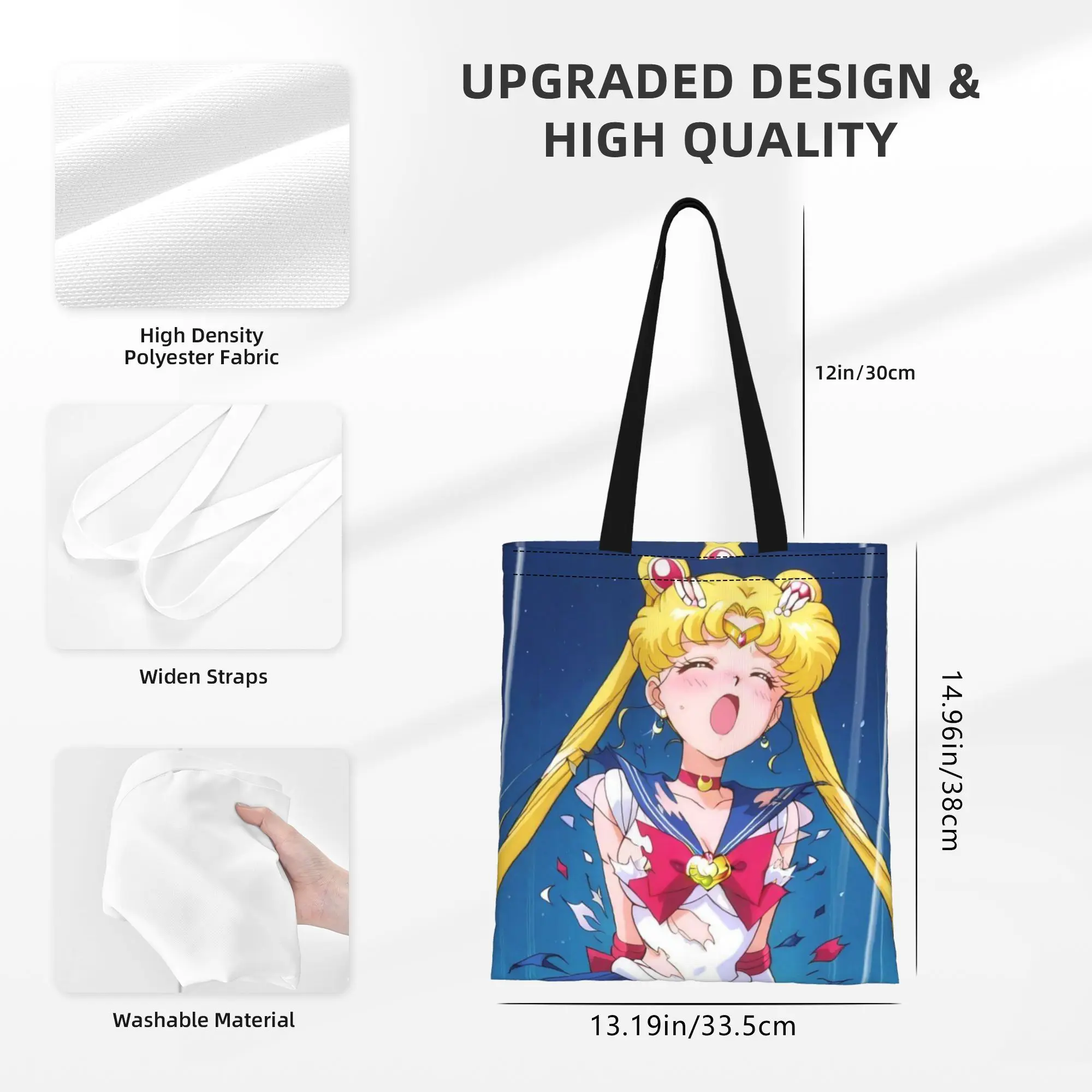 Back to school season Usagi Tsukino (3) Sailor Moon Canvas Tote Bag Perfect for Travel Women's Top-Handle Bags - view 6