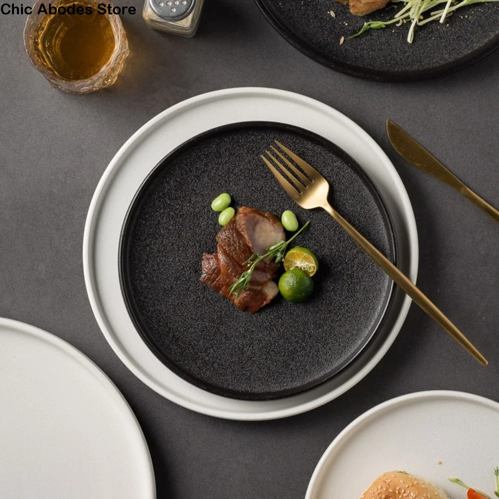 Special Arrangement Ceramic Steak Plate Flat Reusable Storage Tray Multi-Function Durable Dessert Tray Dinner
