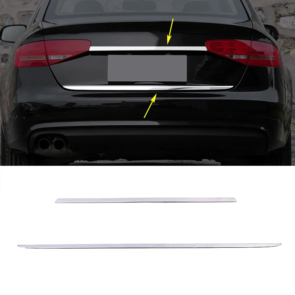 For Audi A4 B8 Sedan 2013 2016 Car Exterior Part Refit Rear Trunk Tailgate Strip Trim Stainless Steel Chrome Garnish Sticker