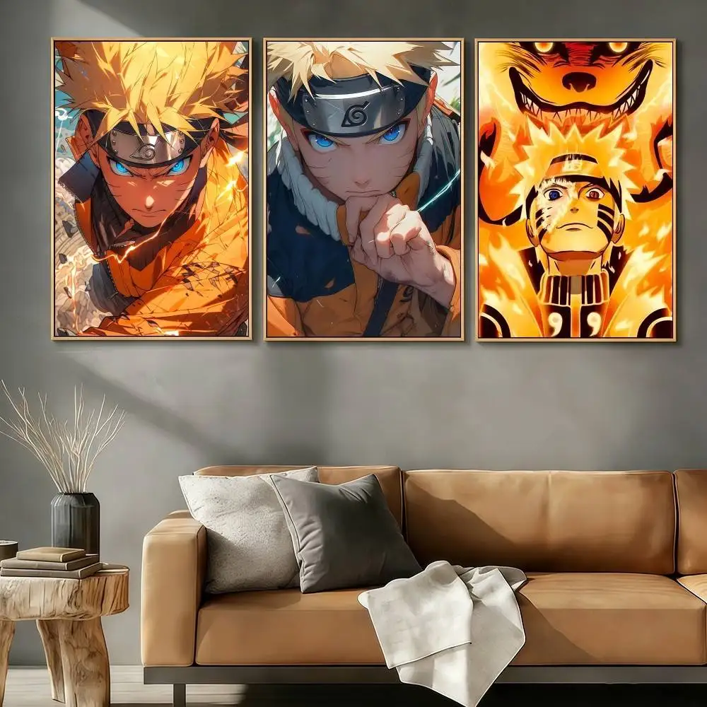 Naruto Uzumaki N-NARUTOS-ES Poster-Aufkleber, klassischer Vintage-Druck, Wandkunst, Dekoration, HD, Wohnzimmer, Zuhause, ästhetische Geschenke für die Feiertage