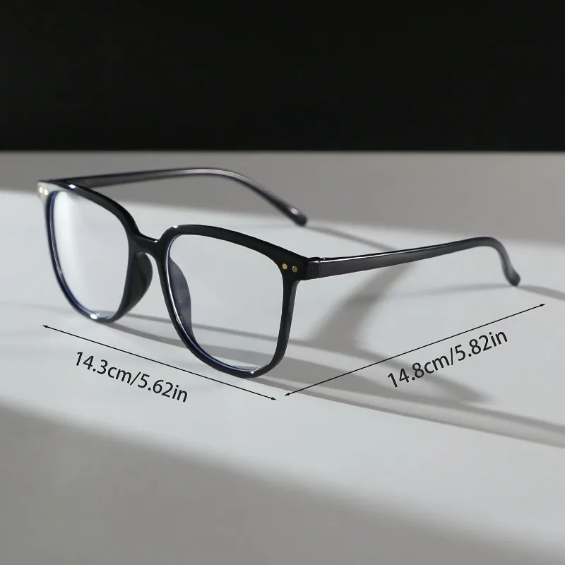 Large Square Frame Anti-Blue Light Glasses Women Computer Gaming Eye Protection Classic Plain Transparent Glasses Spectacles