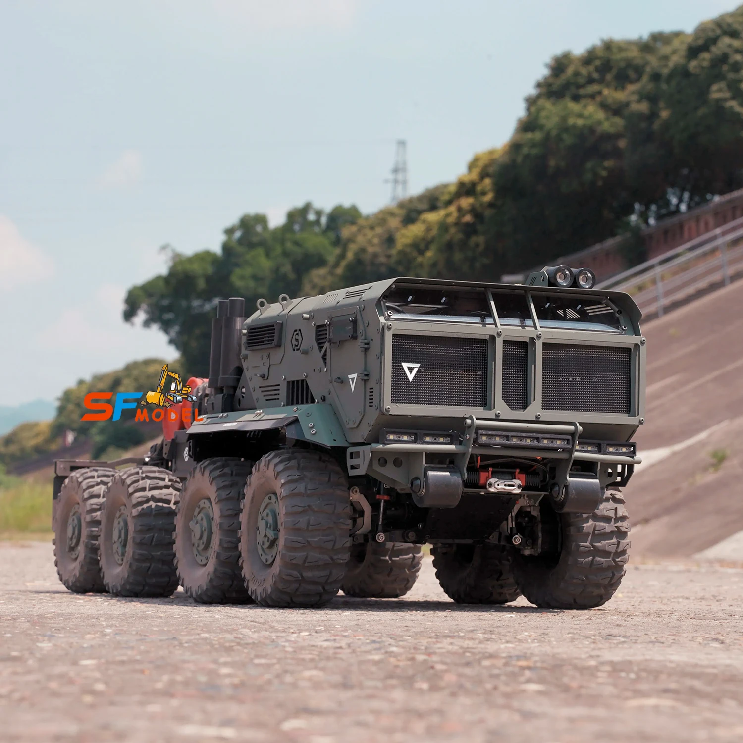 ST10X Rc Truck 1/10 8x8 RC Car Metal Model with Light and Sound System Remote Control Military Truck Off-road Vehicle Model Toy