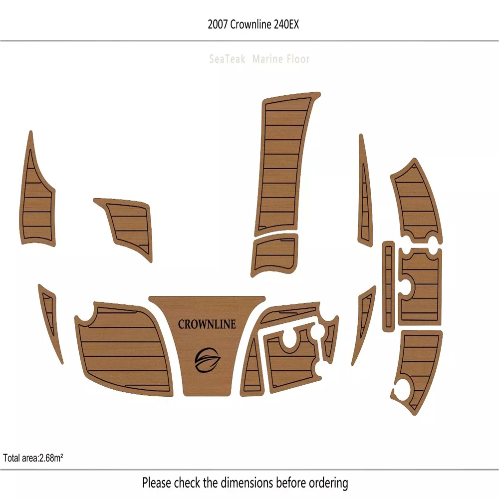 

2007 Crownline 240EX Swim Platform 1/4" 6mm EVA Foam FAUX teak marine floor Mat SeaDek MarineMat Gatorstep Style Self Adhesive