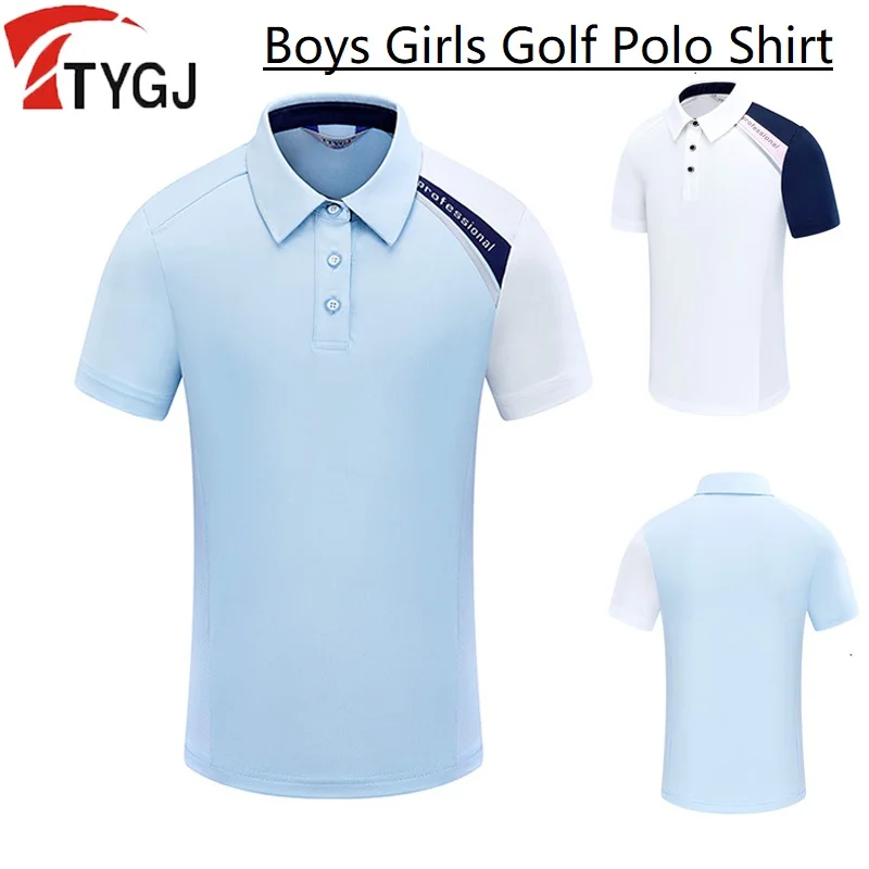 

TTYGJ летние футболки для гольфа для девочек и мальчиков контрастного цвета, топы с отложным воротником на пуговицах для гольфа, детские повседневные рубашки с короткими рукавами