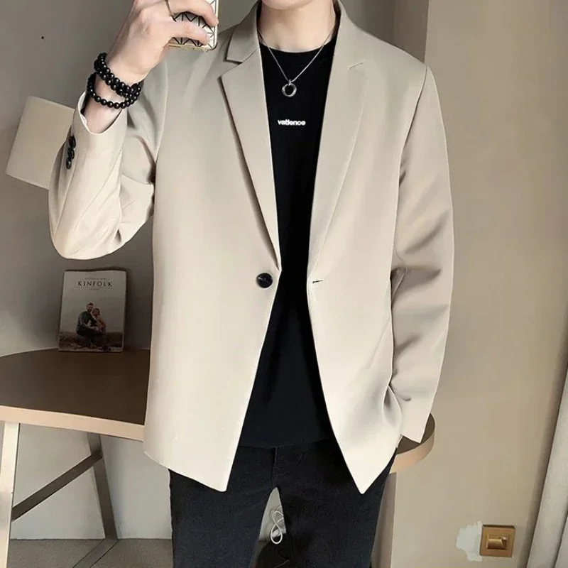 Party cinese cappotti uomo abiti e blazer monopetto giacca lunga per uomo abbigliamento stile coreano Vintage primavera vestiti 2024