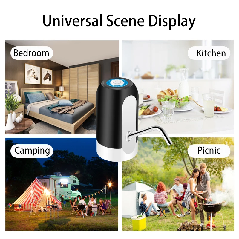 Water Bottle Pump USB Charging Electric Water Dispenser Pump Automatic Bottle Water Pump Auto Switch Drinking Dispenser Foy Home