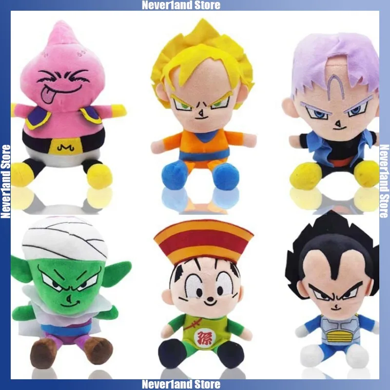 

20cm Dragon Ball Plush Doll Super Saiyan Goku Stuffed Toy Cartoon-shaped Throw Pillow Badroom Desk Decoration Girl Boy Gifts