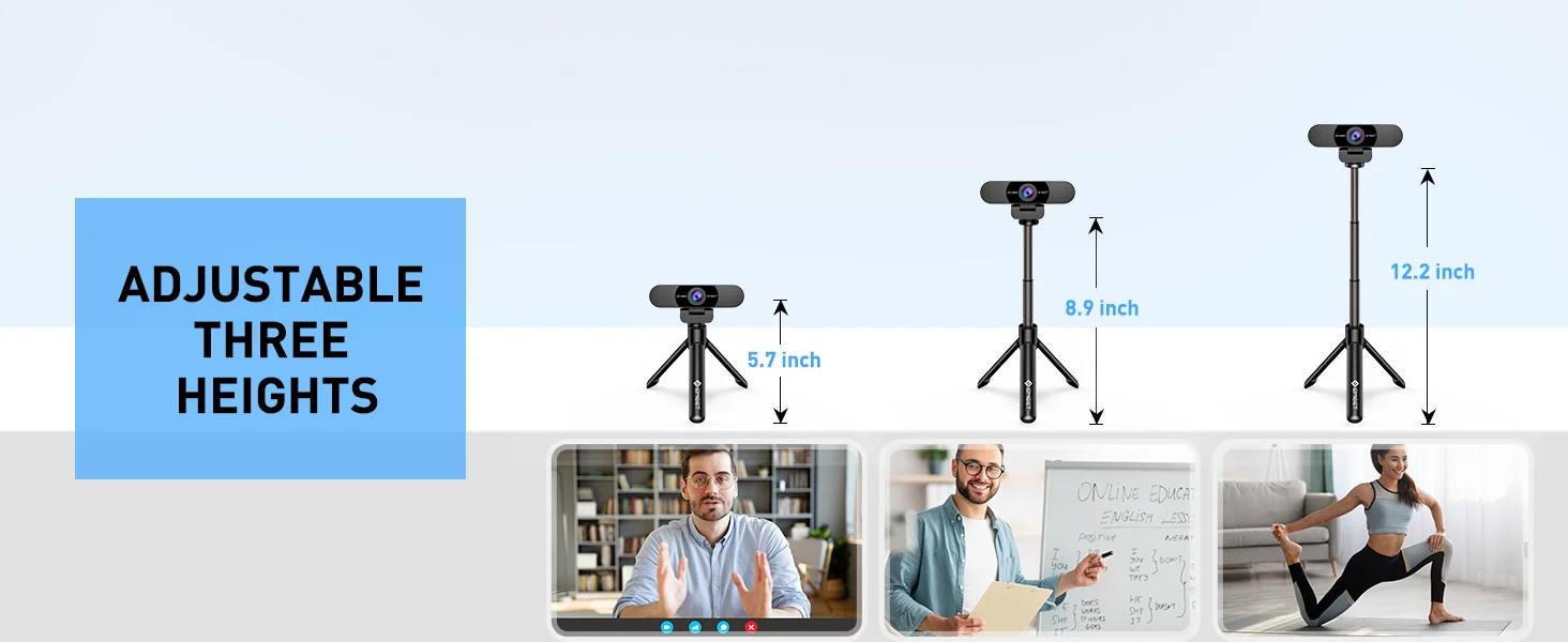 1080p Webcam Full HD Web kamera emeet c960 mit Stativ & Mikrofon Computer kamera mit Ständer für Zoom/Skype/Youtube/Facetime – Detail 6