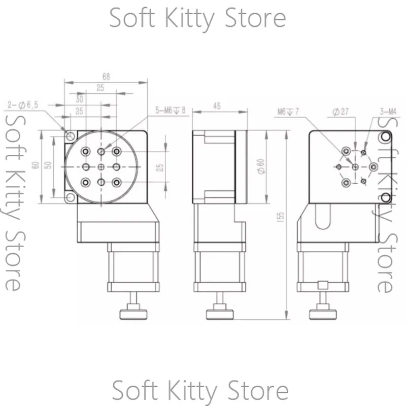 Y200RA60 Electric Rotary Stage Diameter 60MM Precision Indexing Table 360° Turntable Pan-Tilt