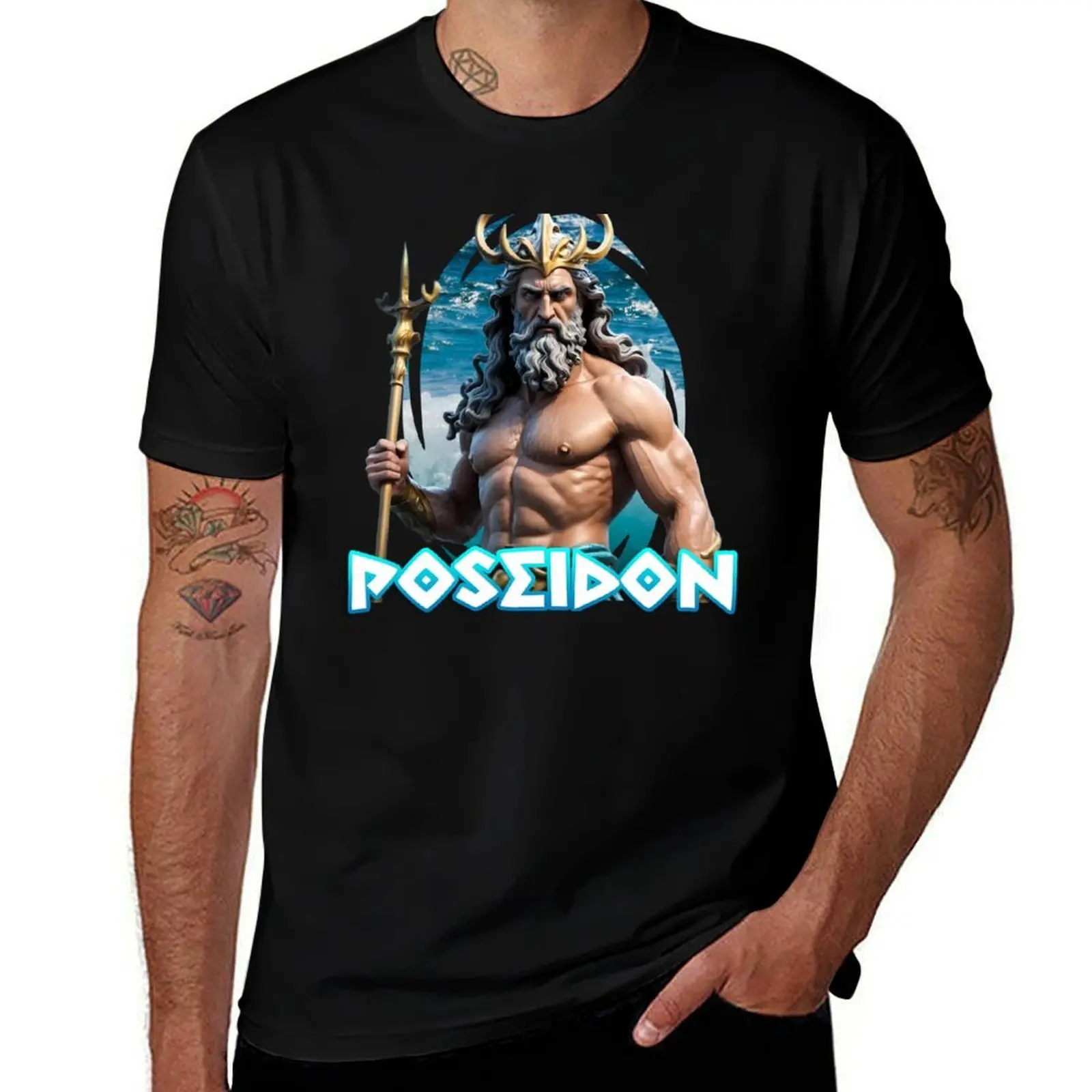 

Poseidon; Olympian deity, king of the seas and oceans T-Shirt shirts graphic tee t shirts for men graphic