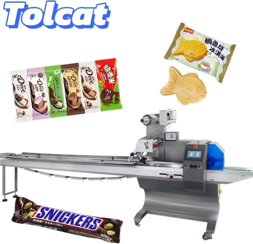 

Tolcat Automatic Pillow Wrapping Machine Multi-Purpose Pillow Packing Machine for Snacks Hardware Toys Daily Necessities