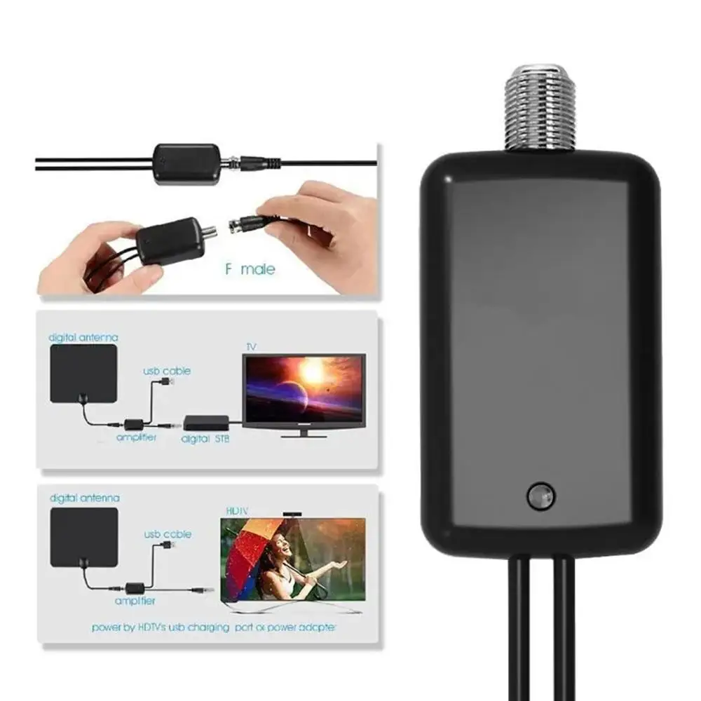 Amplificador De Sinal De Antena De TV Digital, Enhancer De Sinal, Receptor De Alta Definição, 4K UHD, 1 Pc