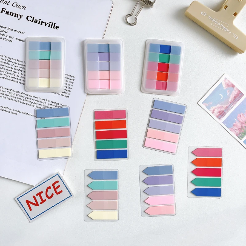 Korean Stationery Sticky Note Self-adhesive Bookmark Page Marker Weekly planner Sticky Tabs Transparent Stickers School Supplies