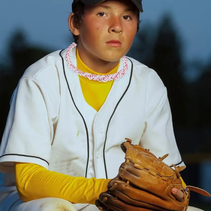 Collana di corda per Baseball collana intrecciata multiuso fatta a mano collana da 18 pollici delicata sulla pelle collana di corda morbida per atleti