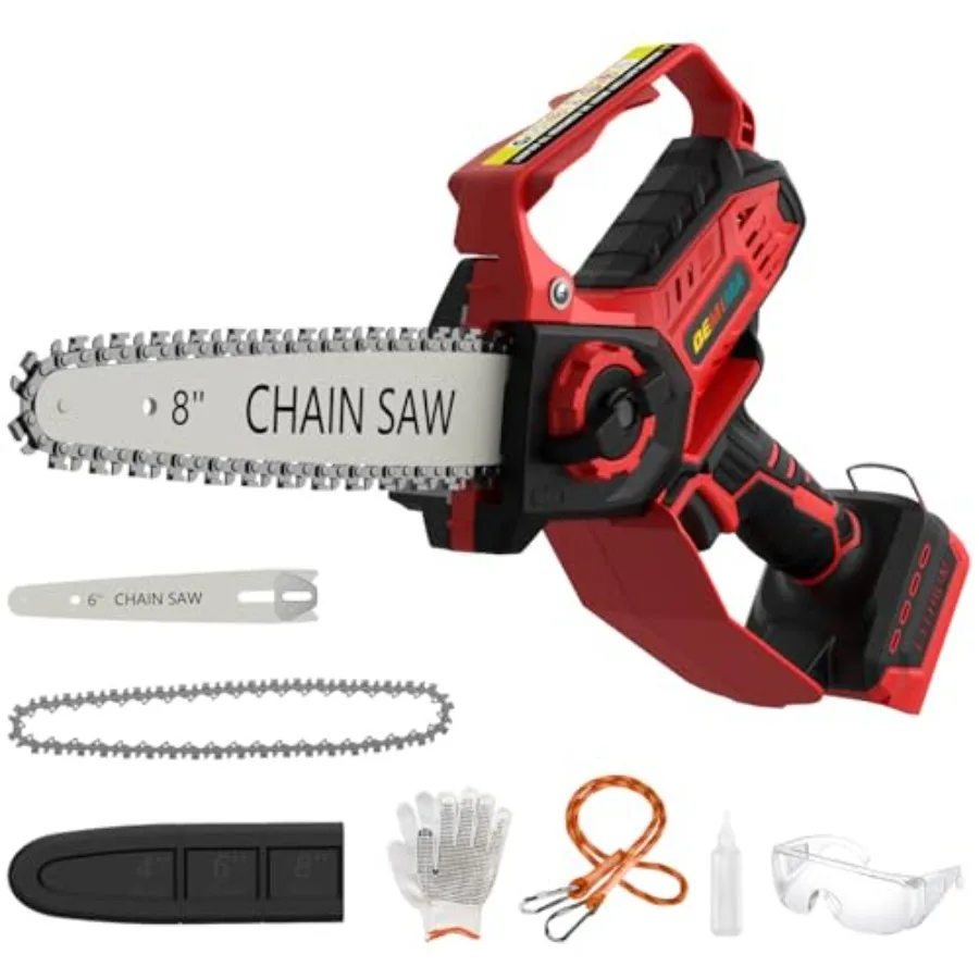 

Мини-цепная пила для аккумулятора Milwaukee M18, 8-дюймовая и 6-дюймовая, 2-в-1, беспроводная электрическая цепная пила с бесщеточным двигателем и автоматической смазкой.