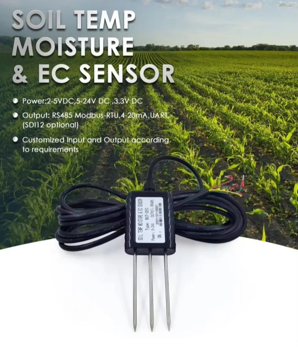 Brand New Plant Soil Temperature, Moisture, Salinity Probe Sensor for Intelligent Agriculture
