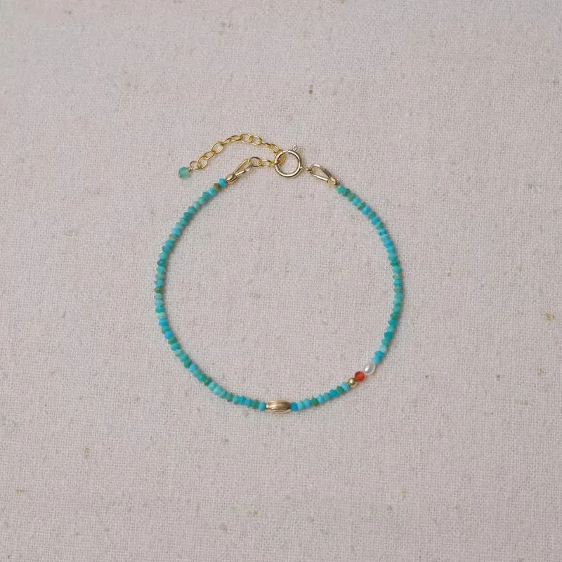 

Pine natural stone, turquoise, bracelet.