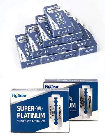 10/50/100 Peças Lâmina de Barbear de Aço Inoxidável Tradicional Manual Dupla Face para Cabeleireiro e Barbearia