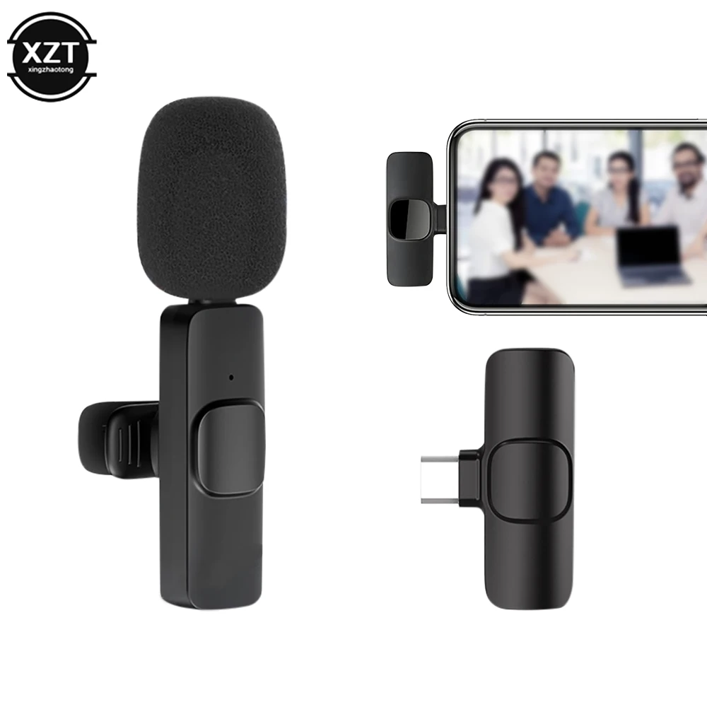 

Bluetooth-Compatible Wireless Lavalier Microphone Portable Audio Video Recording Mic For IPhone Android Live Game Mobile Phone