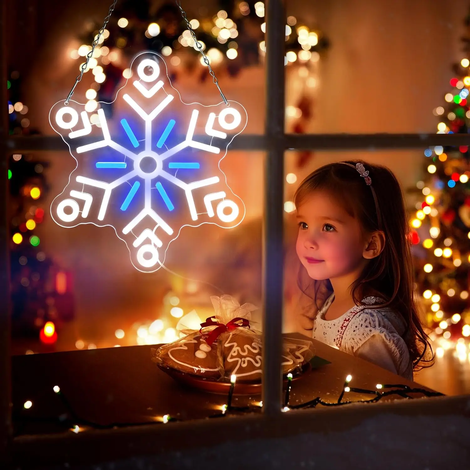 

Снежинка Рождественская светодиодная неоновая вывеска USB с регулируемой яркостью Неоновый свет для окна, стены, дерева, бара, вечеринки, домашнего декора, подарок, рождественский свет