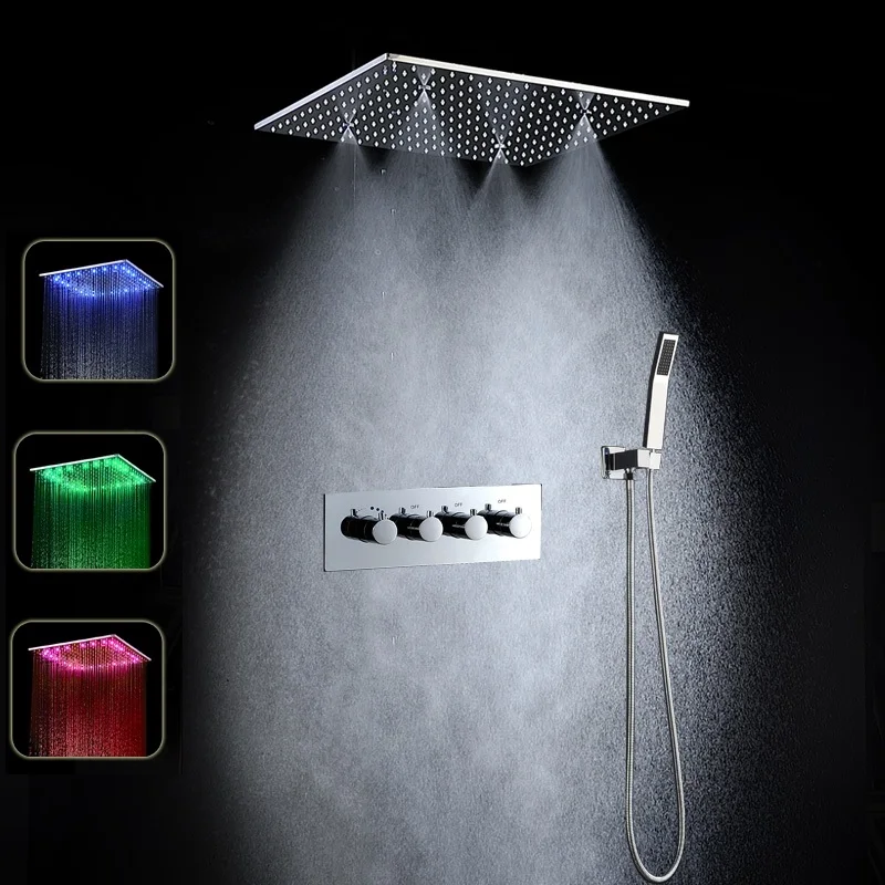 

Smart Bathroom Led ShowerHead Rain Concealed Mixer Set Stainless Steel Ceiling Mounted Showers Panel for Bath Faucet Accessories