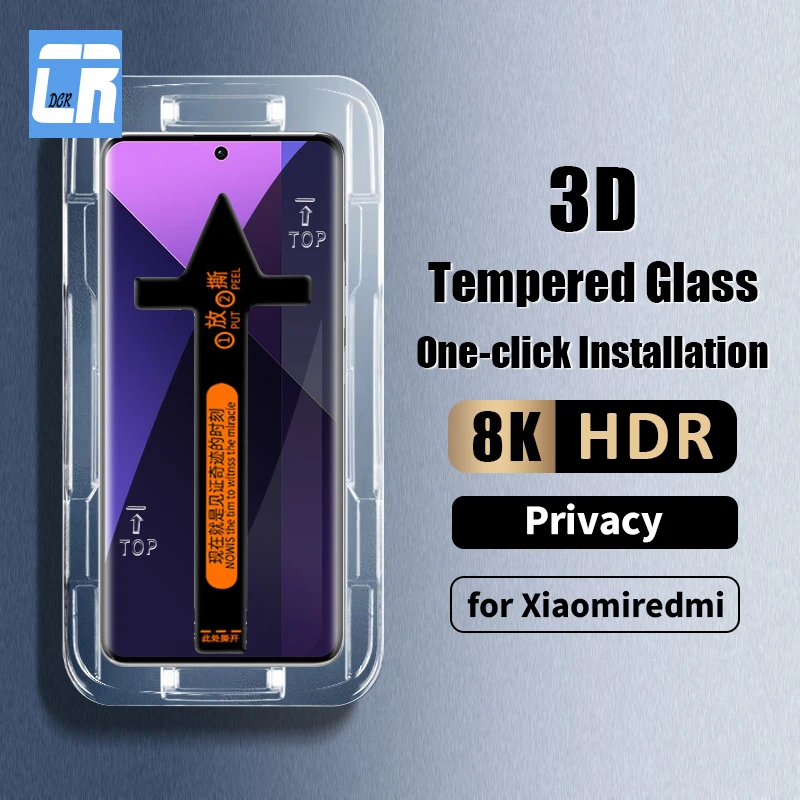 

One-click Installation Anti Spy Privacy Glass For Xiaomi Redmi Note 13 Pro Plus Screen Protector Xiaomi 14 Ultra 13 Lite 12s Pro