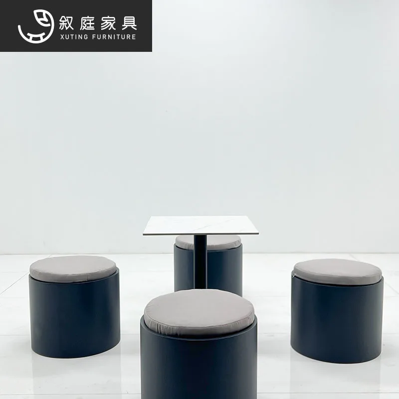 Outdoor simple courtyard milk tea shop cafe booth sofa dessert shop cake baking shop rest negotiation table and chairs