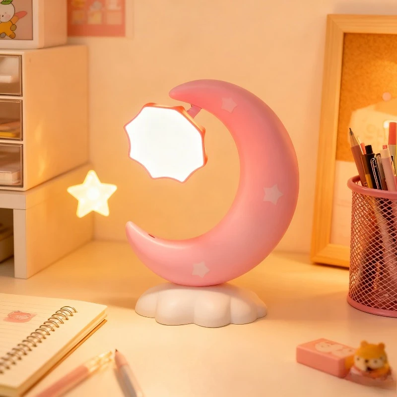 Cute Night Light Table Lamp Bedroom Sleep Bedside Lighting for Kids Room Desktop Decor Girls Birthday Gift Ambient Lamp
