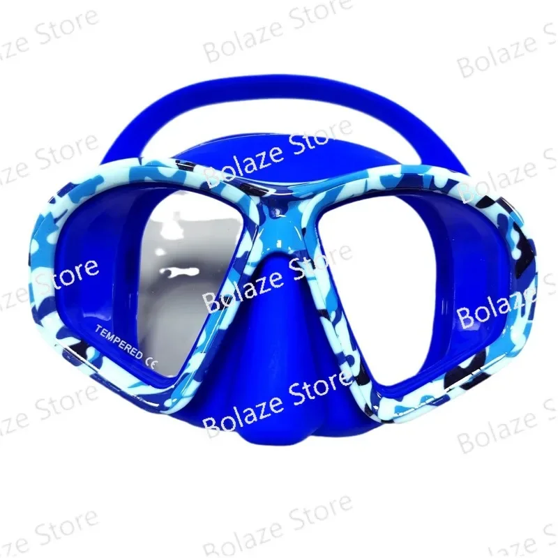 Mask Professional Snorkeling Face Mirror Camouflage Diving Mask Face Mirror Liquid Silicone Diving Mask Cross-Border