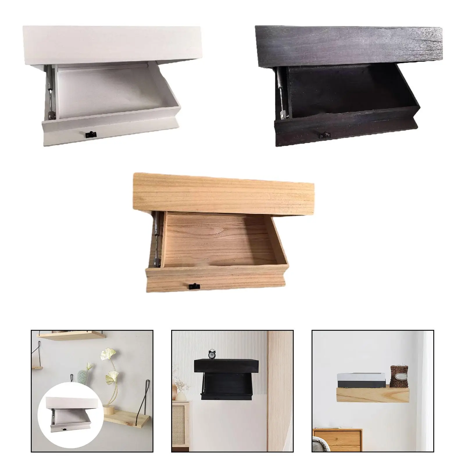 플로팅 선반 홈 데코 가구 패션 홀더 벽걸이 서랍 욕실 거실 소형 공간 침실 기숙사용