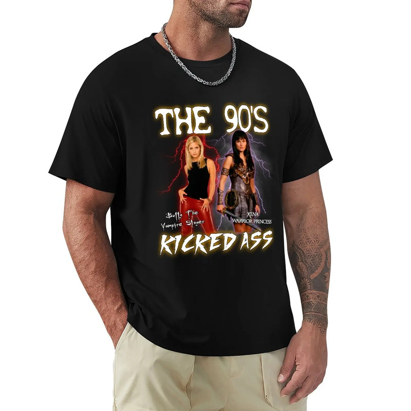 

Xena & Buffy 90s T-Shirt Art Pattern Printed Casual Top