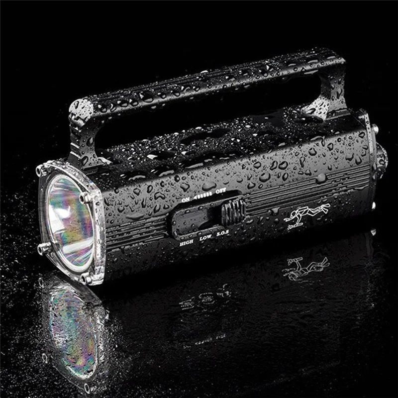 ABKU-Diving Hand Lamp High-Power Rechargeable Outdoor Lighting Waterproof LED Flashlight