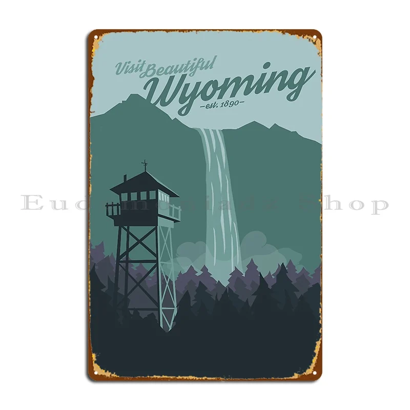 Wyoming Travel Poster Metal Signs Rusty Club Cinema Customized Garage Tin Sign Poster