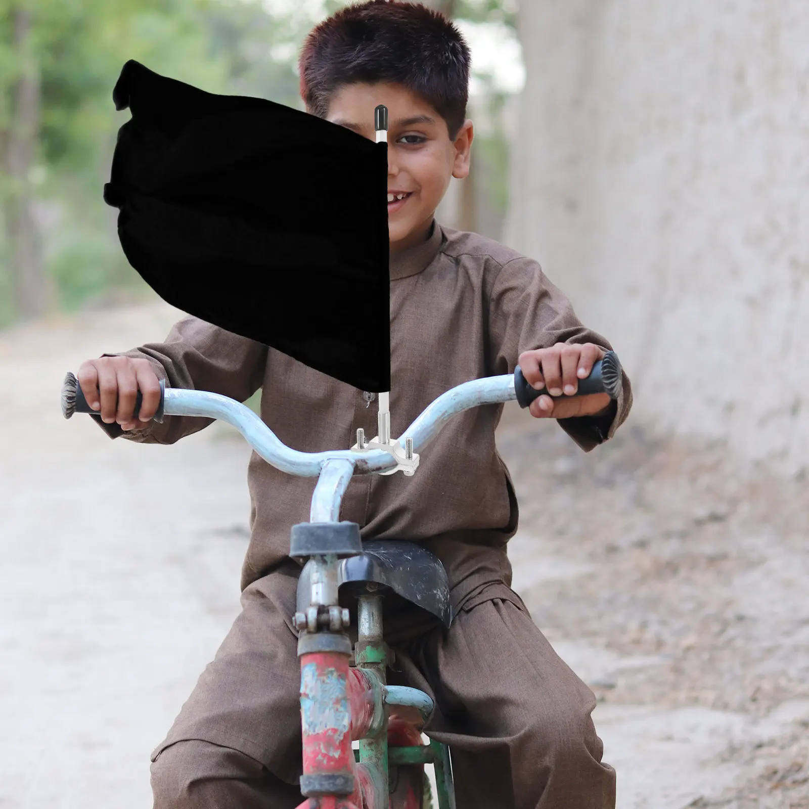 1pcs Bicycle Flag Pole Stainless Steel Aluminum Alloy Handlebar Mount For Motorcycle Atv Utv Dirt Bike Off Road Riding Safety