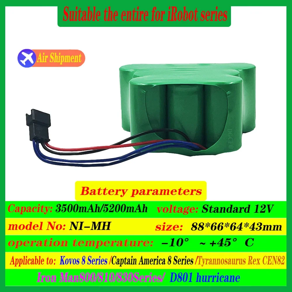 Battery Pack 5200mAh 12V SC NI-MH Rechargeable for ECOVACS CEN82 800 810 830 Sweeping Robot Aspirator Vacuum Cleaner