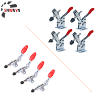 4pcs GH-201B/GH-301AM Toggle Horizontal Clamp Antislip Red Horizontal Clamp Quick Release Tool Hand Tools For Workbench DIY