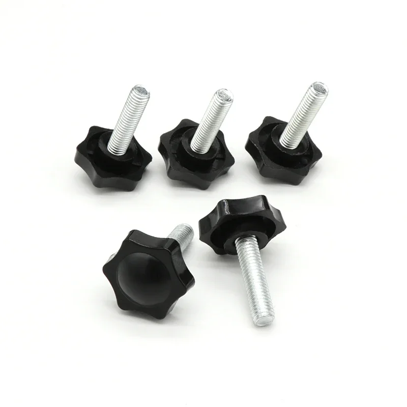 5/10pcs M4 M5 M6 M8 M10  Thread Star Shaped Head Thread Clampsing Screw Bolt Knob for Industry Equipment Plastic Carbon Steel