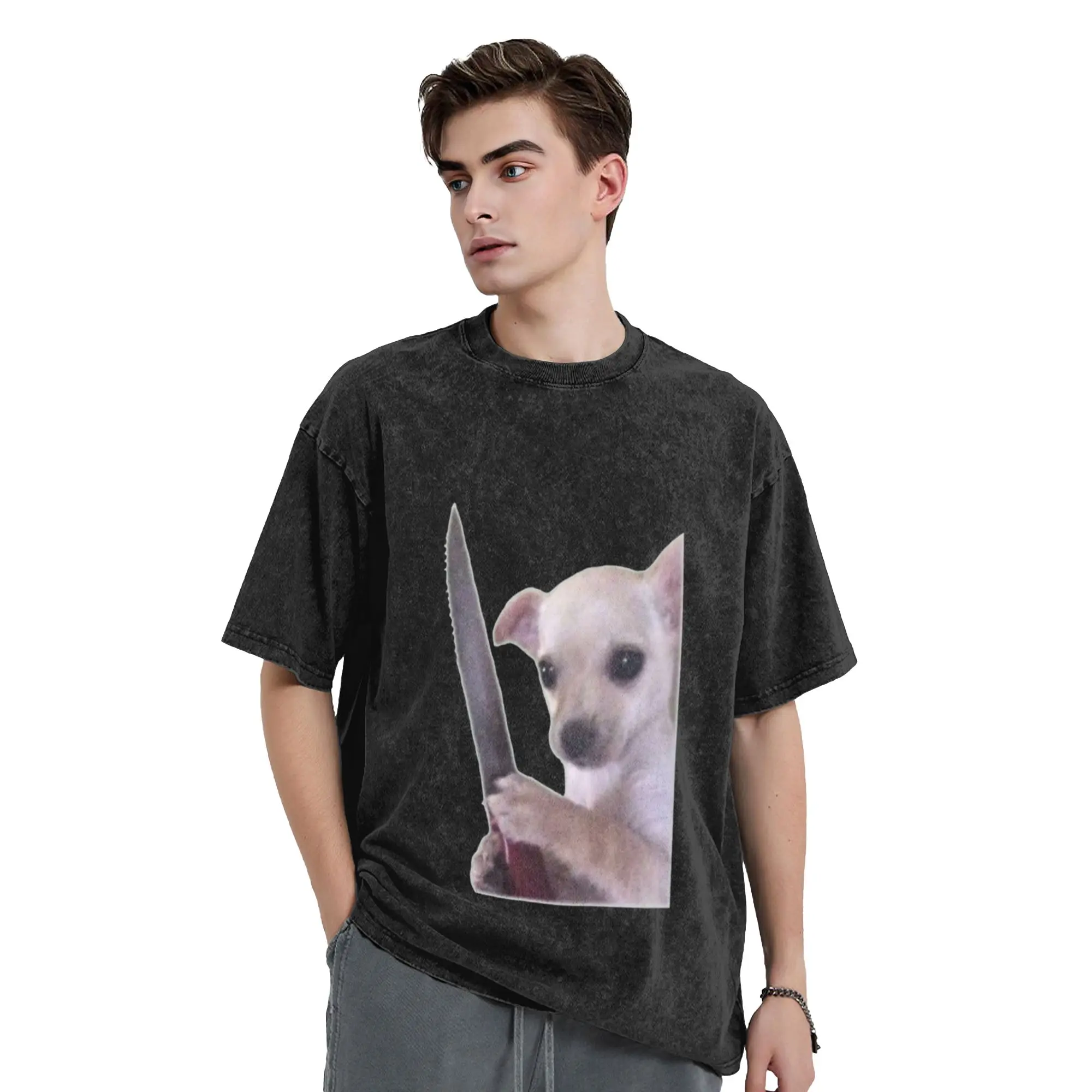 Vicious Doggo Classic Stylish A T-Shirt Oversized Short Sleeve Men's Women's Cotton Tees Tops