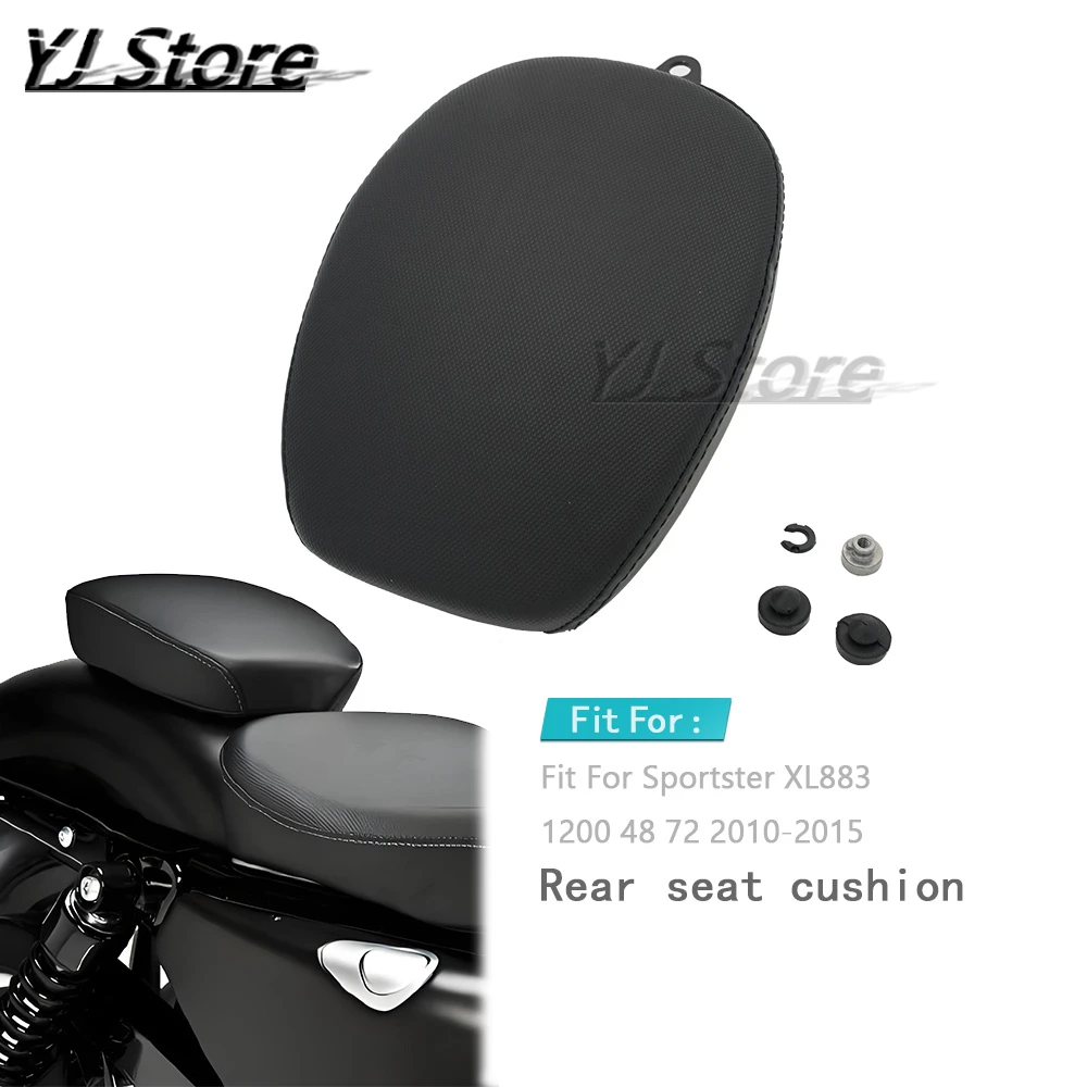 

Fit For Harley Sportster XL883 1200 48 72 2010-2015 Motorcycle Rear Pillion Passenger Seat Leather Cushion Pad Black