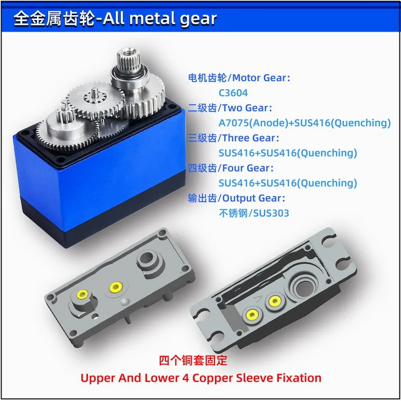 

SPT5828W 28KG Large Torque Metal Gear Waterproof Digital Servo 180° Brushless Motor for 1/8 RC Car Robot Truck Manipulator Model