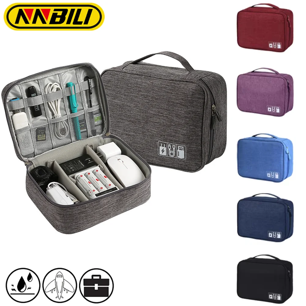 ﻿ NNBILI Travel Electronic Digital Storgage Bag Multi-Function Earphone Data Cable Charger Accessory Bag Multi-Layer Power Prot
