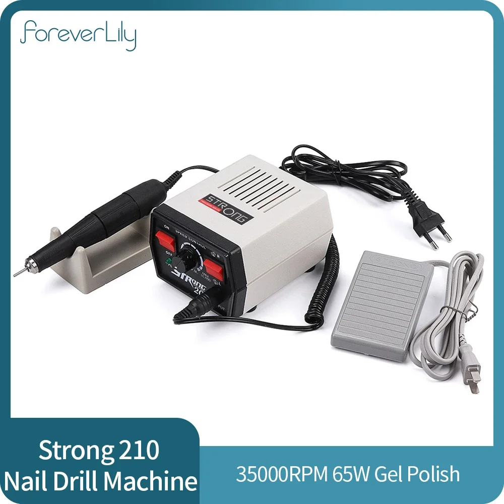 65W 35000RPM Strong 204 102L-2.35 Electric Nail Drills Machine Manicure Pedicure File Bits Nails Sculpture Polish Art Equipment