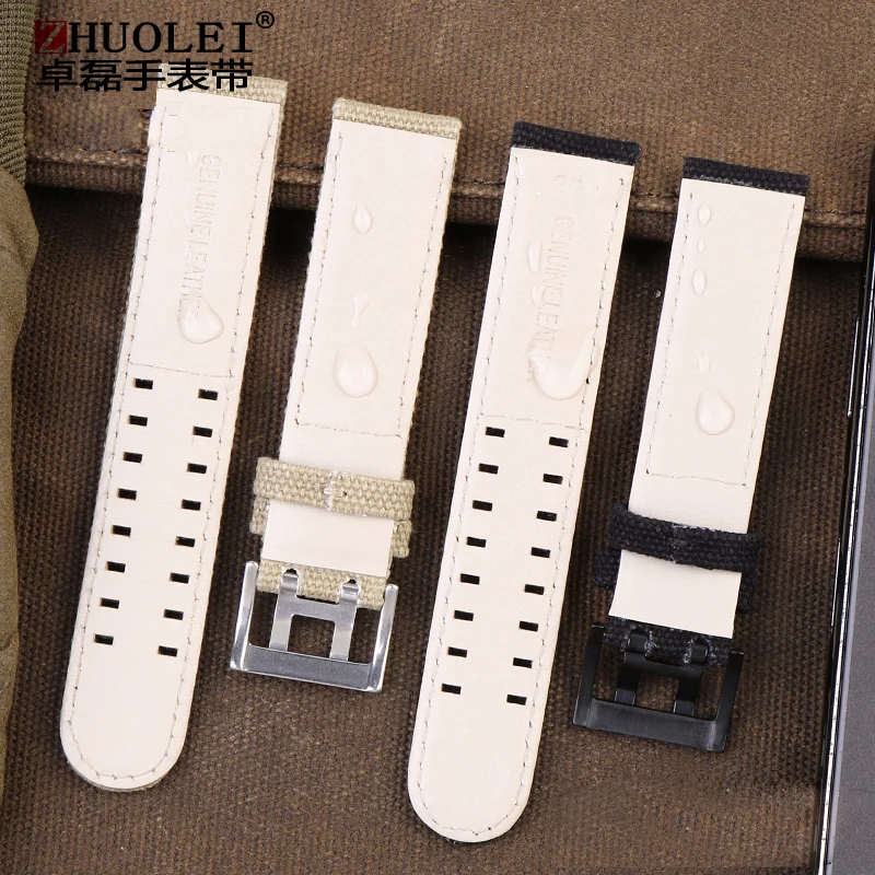 Pulseira de couro genuíno de náilon para hamilton cáqui campo relógio h760250/h77616533/h70605963 h68201993 20mm 22mm masculino canva pulseira de relógio