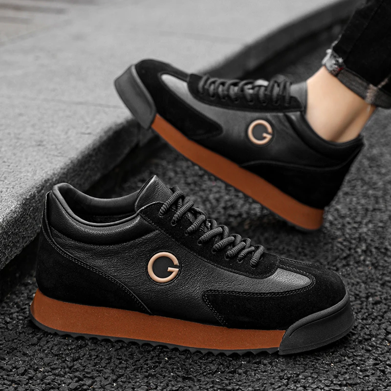 Herren Retro Color-Block Sneakers, Wildleder-Patchwork-Leder Freizeitschuhe, Modische Herren Outdoor-Sport-Trainer – Detail 8