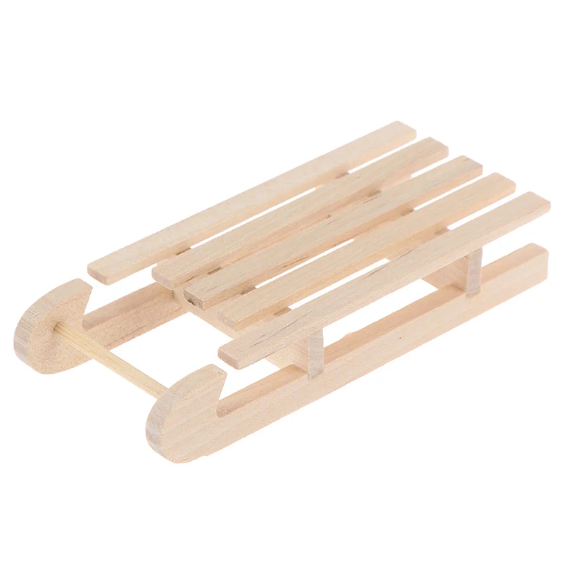 Mini traîneau de Noël l'inventaire en bois, modèle de maison de courses, accessoire de bricolage, 1/12