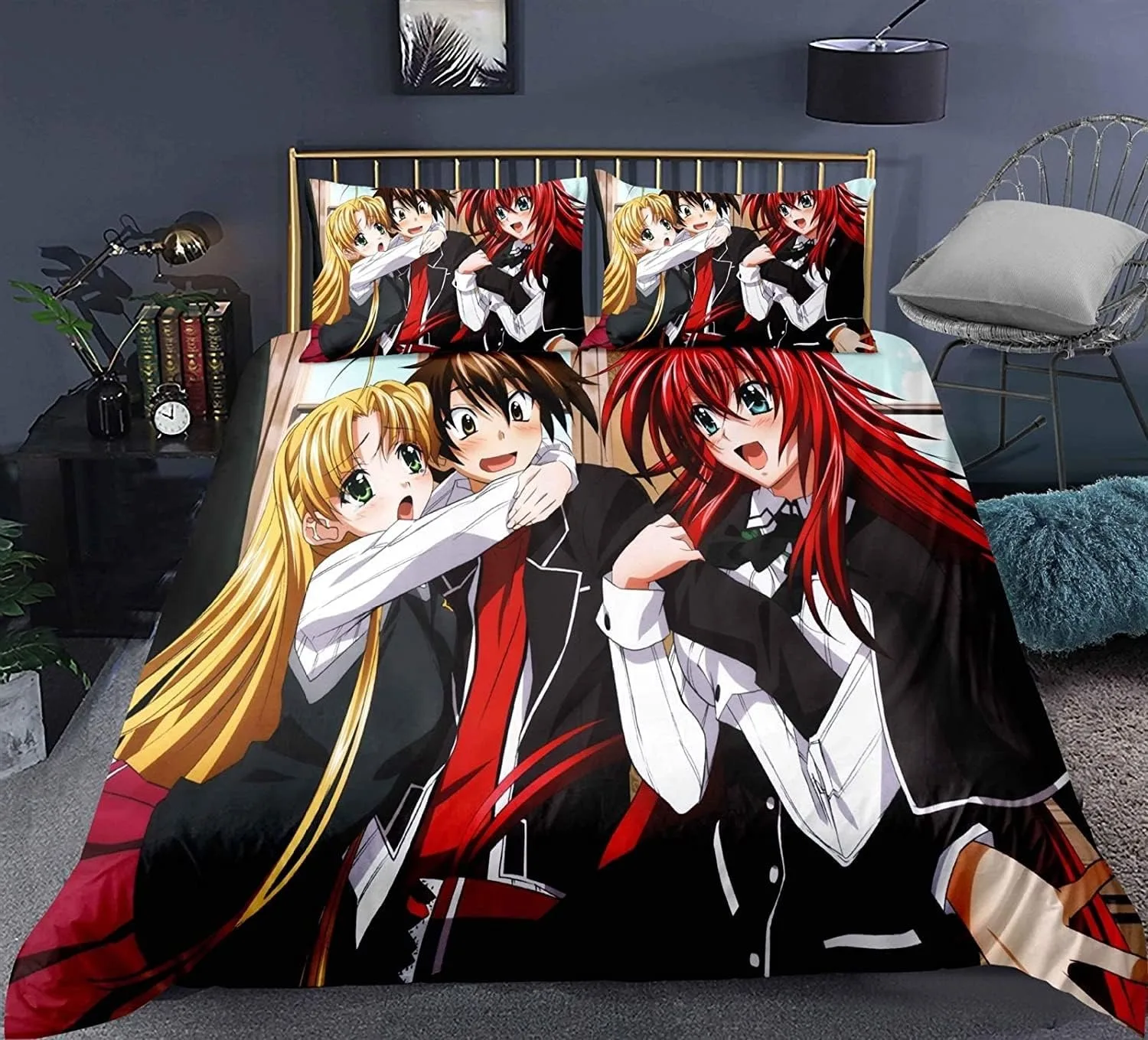 set-di-biancheria-da-letto-high-school-dxd-copripiumino-copriletto-federe-con-disegni-cartoon-misure-per-bambini-e-adulti-tessili-per-la-casa