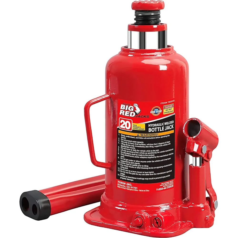 

BIG RED 20 Ton (40,000 LBs) Torin Welded Hydraulic Car Bottle Jack for Auto Repair and House Lift, Red, TAM92003B