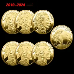 Native American 2019-2024 Multi Year Commemorative Coins American Indian Buffalo Gilded Coin Commemorative Medal