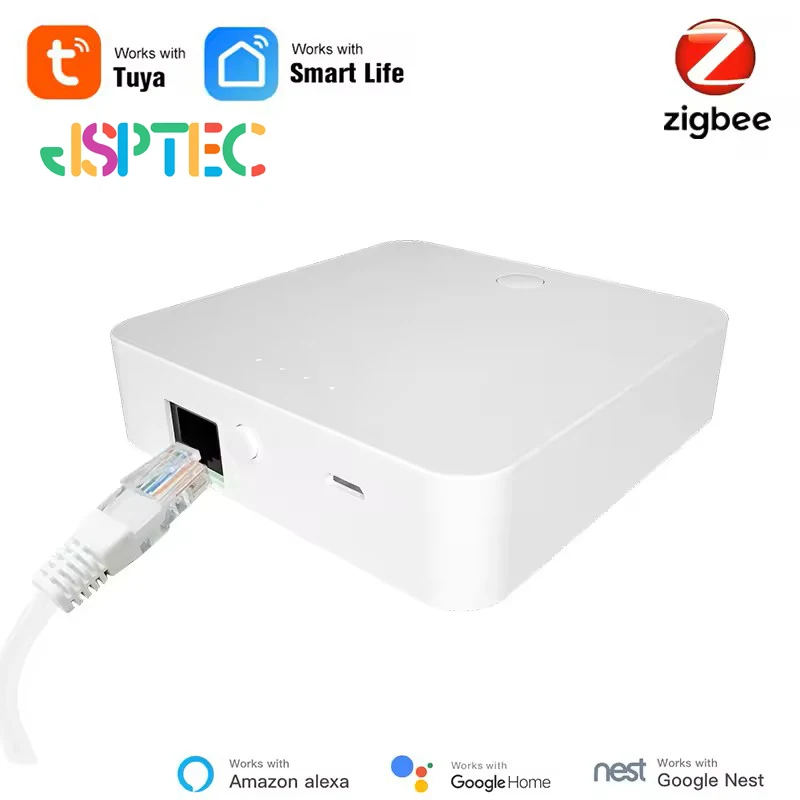 Tuya Smart Zigbee Wired Gateway Smart Home Bridge Hub Zigbee 3.0 Lan Gateway APP Wireless Control Work with Alexa Google Home